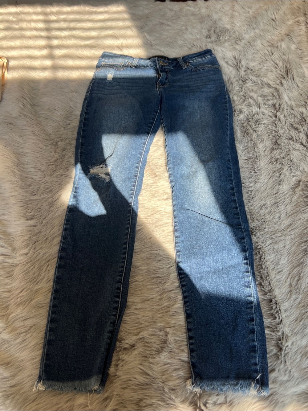 Lucky Brand Dark Blue Distressed Skinny Jeans